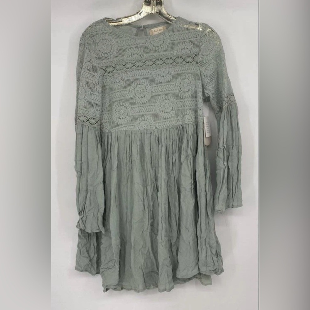 Altar'd State Elegant Lace Dress in Soft Gray - Picture 2 of 7